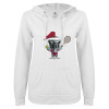 Thumbnail image for  ENZA Womens White V Notch Raw Edge Fleece Hoodie