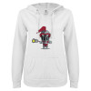 Thumbnail image for  ENZA Womens White V Notch Raw Edge Fleece Hoodie