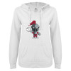 Thumbnail image for  ENZA Womens White V Notch Raw Edge Fleece Hoodie