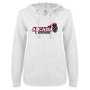 Thumbnail image for  ENZA Womens White V Notch Raw Edge Fleece Hoodie