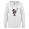 Thumbnail image for  ENZA Womens White V Notch Raw Edge Fleece Hoodie