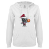 Thumbnail image for  ENZA Womens White V Notch Raw Edge Fleece Hoodie