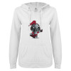 Thumbnail image for  ENZA Womens White V Notch Raw Edge Fleece Hoodie