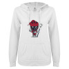 Thumbnail image for  ENZA Womens White V Notch Raw Edge Fleece Hoodie