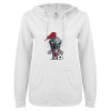 Thumbnail image for  ENZA Womens White V Notch Raw Edge Fleece Hoodie