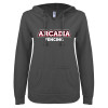 Thumbnail image for  ENZA Womens Dark Heather V Notch Raw Edge Fleece Hoodie