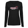 Thumbnail image for  Womens Black Long Sleeve V Neck Tee 