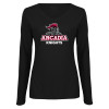 Thumbnail image for  Womens Black Long Sleeve V Neck Tee 