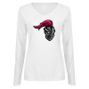 Thumbnail image for  Womens White Long Sleeve V Neck Tee