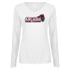 Thumbnail image for  Womens White Long Sleeve V Neck Tee 