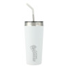 Thumbnail image for  Faye White Vacuum Tumbler w/ Stainless Steel Straw 20 oz