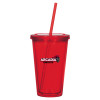 Thumbnail image for  Madison Double Wall Red Tumbler w/Straw 16oz
