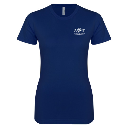 Next Level Womens Navy Boyfriend Tee-ASME