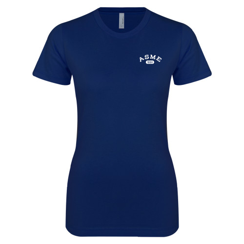 Next Level Womens Navy Boyfriend Tee-Heritage