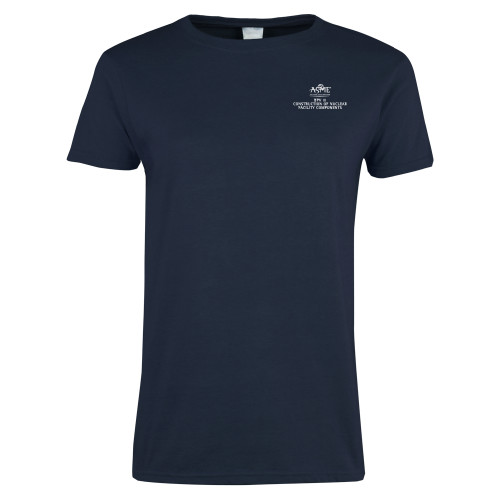 Womens Navy Short Sleeve Tee-BPV III Construction of Nuclear Facility Components