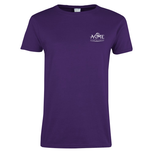 Womens Purple Short Sleeve Tee-ASME