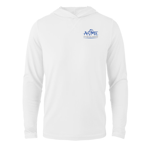 White Long Sleeve Hooded Tee-ASME
