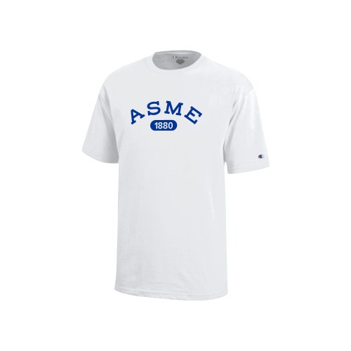 Champion Youth White Short Sleeve Tee-Heritage