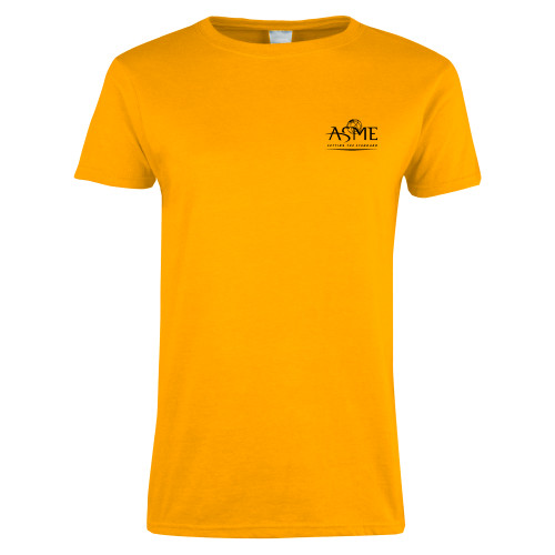 Womens Gold Short Sleeve Tee-ASME
