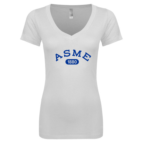 Next Level Womens White Ideal V Tee-Heritage