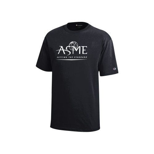 Champion Youth Black Short Sleeve Tee-ASME