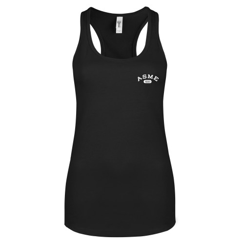 Next Level Womens Black Racerback Tank -Heritage
