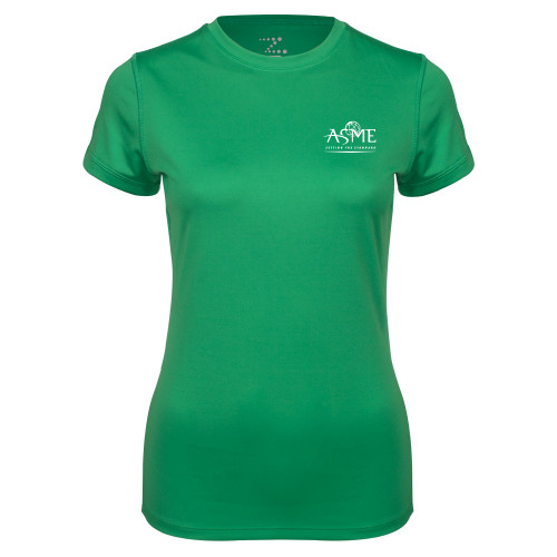 Womens Kelly Green Performance Short Sleeve Tee-ASME
