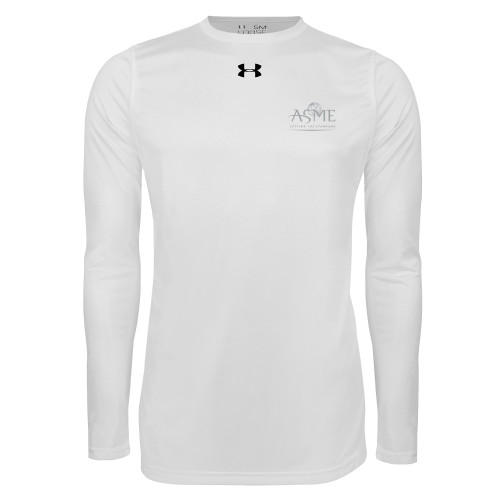 Under Armour White Long Sleeve Tech Tee-ASME