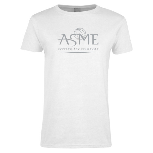 Womens White Short Sleeve Tee-ASME