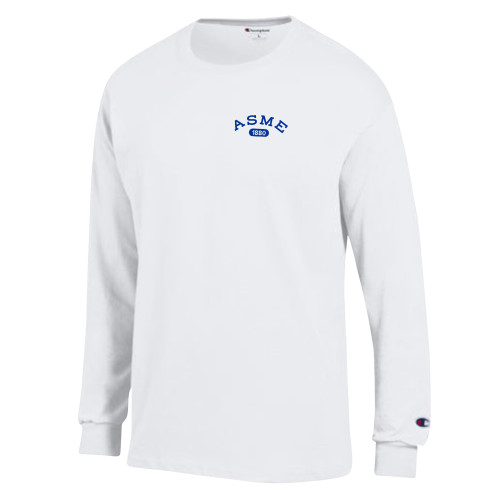 Champion White Long Sleeve T Shirt-Heritage