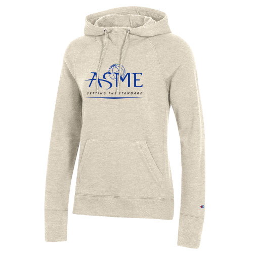 Champion Womens Oatmeal Heather Pull Over Hood-ASME