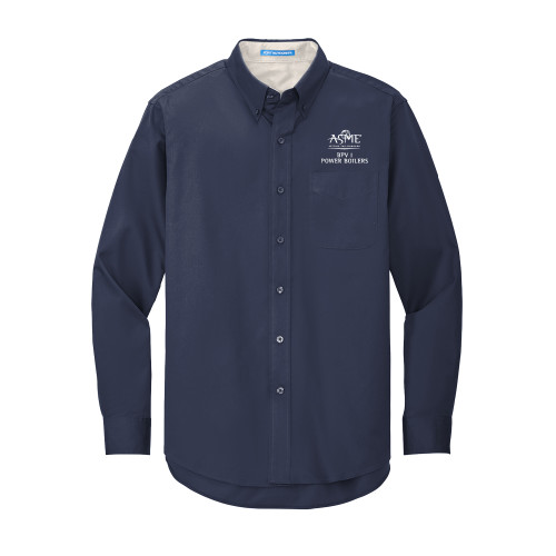  Navy Twill Button Down Long Sleeve - BPV I Power Boilers
