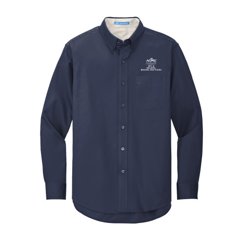  Navy Twill Button Down Long Sleeve - BPV IX Welding Brazing and Fusing