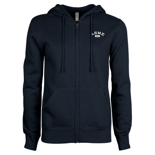 ENZA Womens Navy Fleece Full Zip Hoodie-Heritage