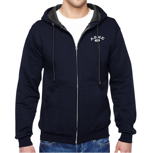 Navy Fleece Full Zip Hoodie-Heritage