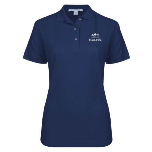  Womens Silk Touch Navy Pique Polo - NQA Nuclear Quality Assurance