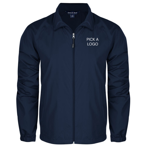  Navy Full Zip Wind Jacket - Company Logo