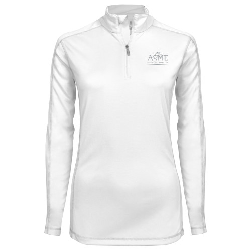 Syntrel Womens White Interlock 1/4 Zip-ASME