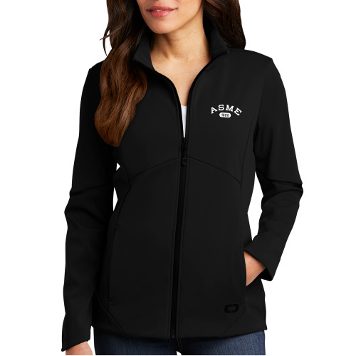 OGIO Womens Black Exaction Softshell Jacket-Heritage