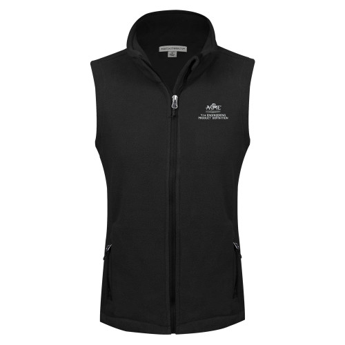 Womens Black Fleece Full Zip Vest-Y14 Engineering Product Defenition