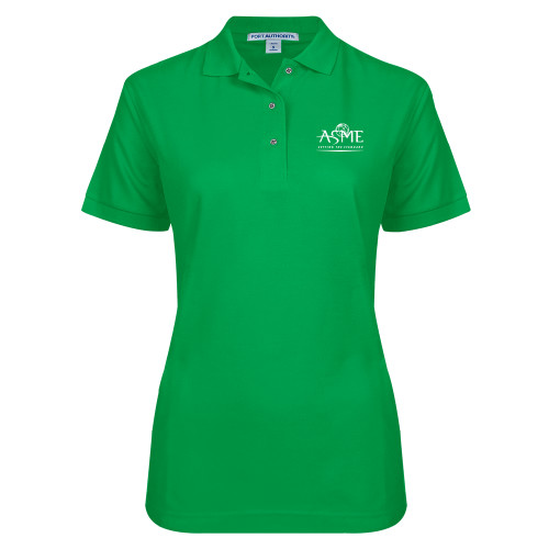 Womens Silk Touch Kelly Green Pique Polo-ASME
