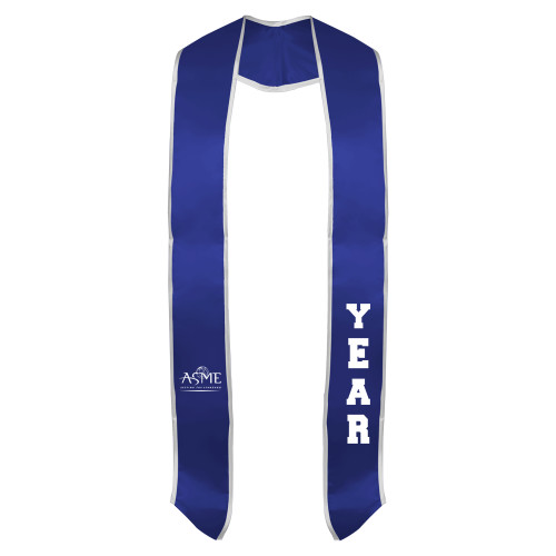 Royal Graduation Stole w/White Trim-ASME