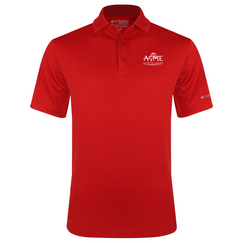 Columbia Red Omni Wick Drive Polo-ASME