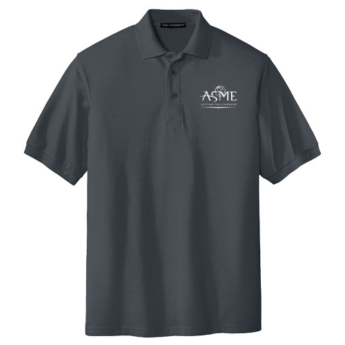 Extended Charcoal Silk Touch Polo-ASME - Primary Mark - 1 Color PLUS