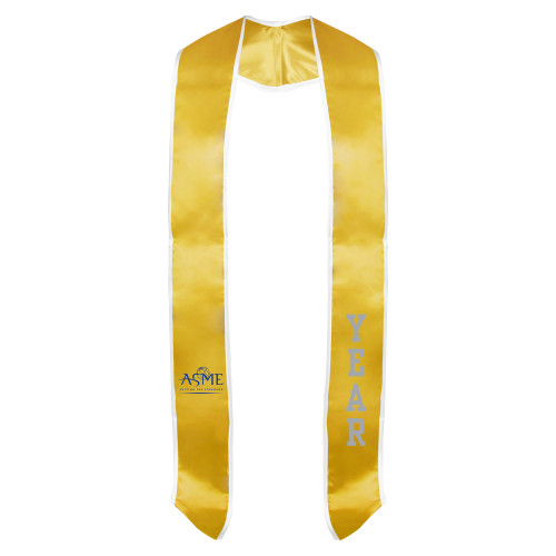 Gold Graduation Stole w/White Trim-ASME