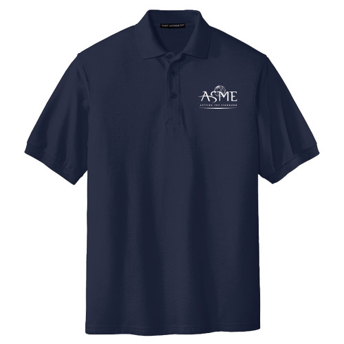 Extended Navy Silk Touch Polo-ASME - Primary Mark - 1 Color PLUS