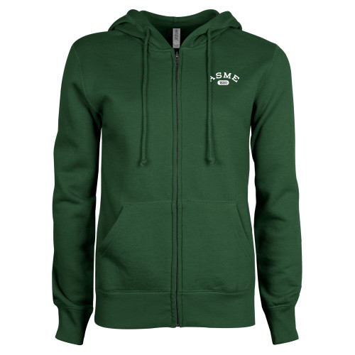 ENZA Womens Dark Green Fleece Full Zip Hoodie-Heritage