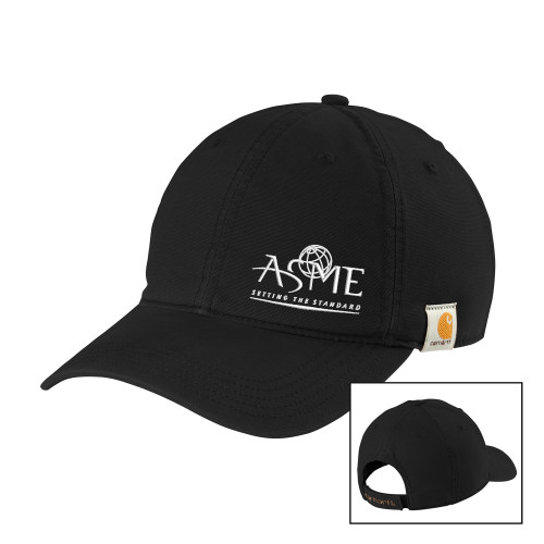 Carhartt Black Cotton Adjustable Canvas Hat-ASME