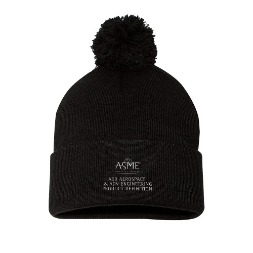 Sportsman Black Pom Pom Cuffed Beanie-AED Aerospace & ADDV Engineering Product Defenition
