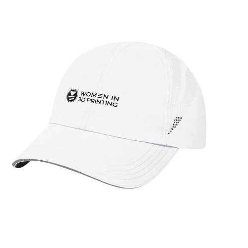 Womens White Performance Cap-Women in 3D Printing